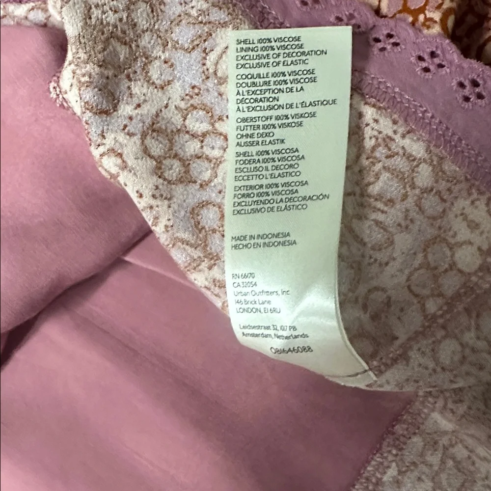 Free people nwt Tabitha babydoll purple pink rose petal combo print mini dress - Picture 9 of 11